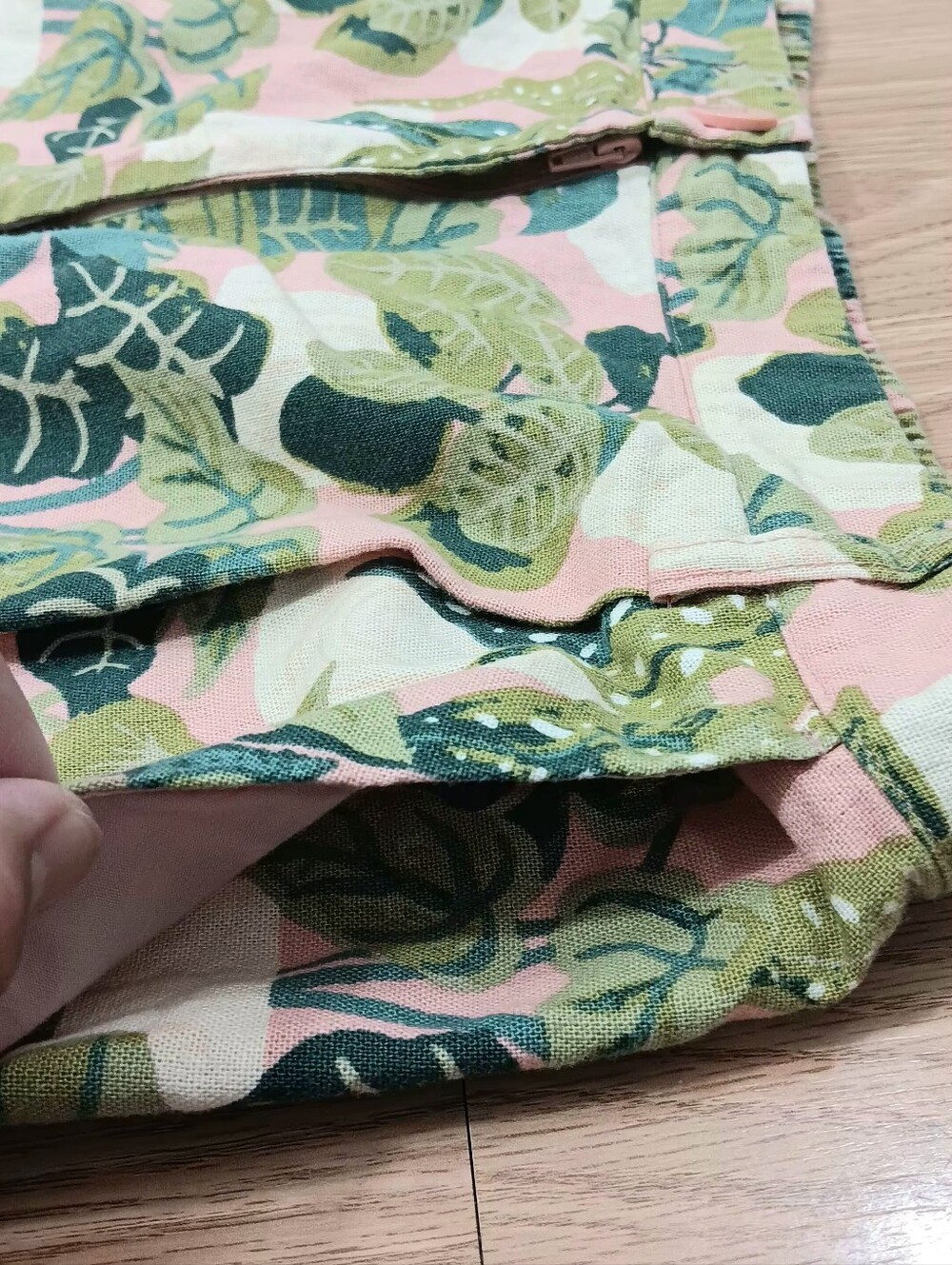 Princess Highway Monstera Linen Blend Wide Leg Pants Pink Green Tropical Sz 18 - Picture 6 of 10
